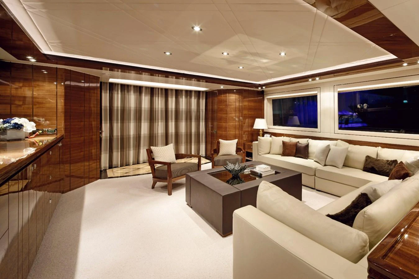 a living room with a large window aboard P110 (NEW BOAT SPEC) Yacht for Sale