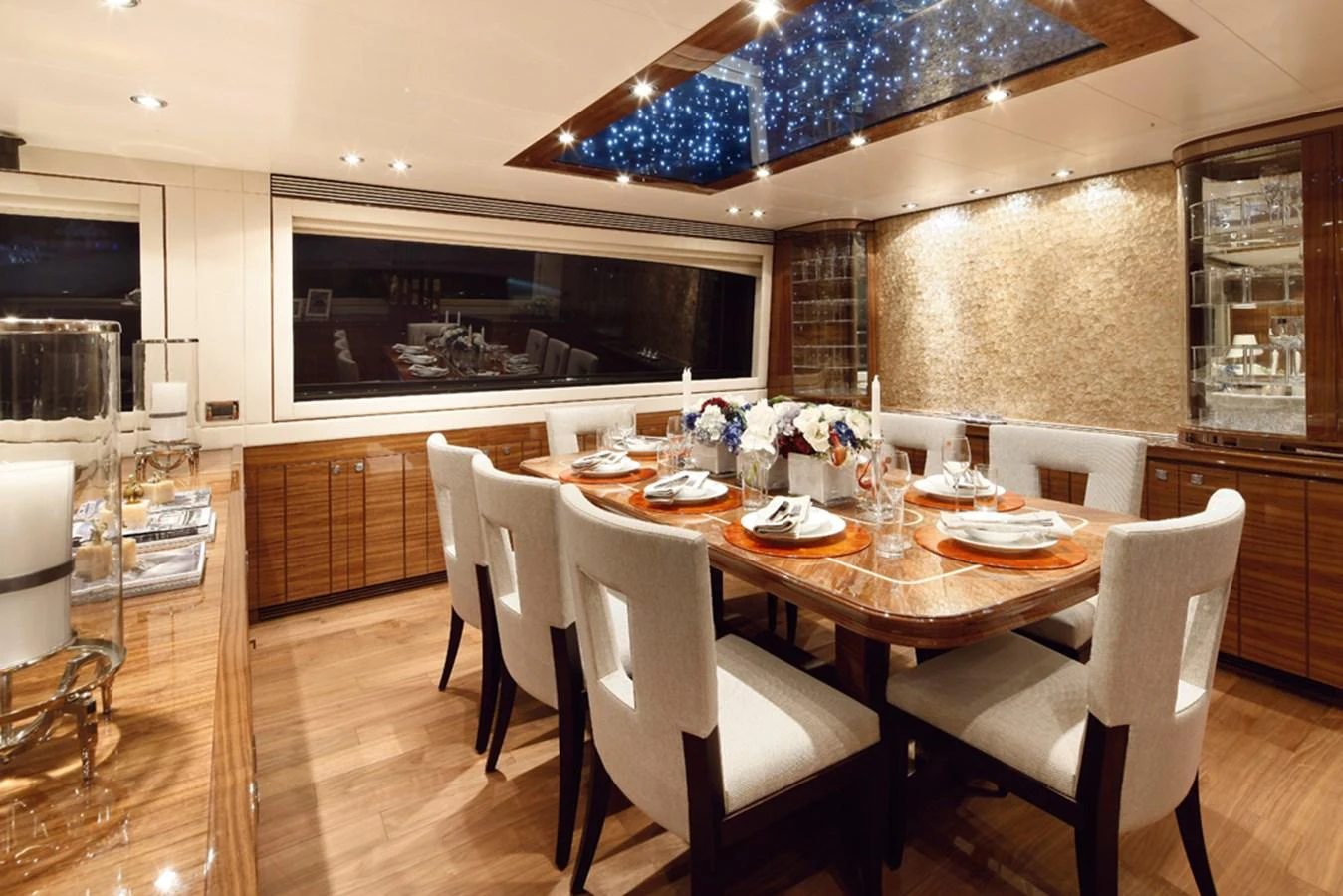 a dining room with a table and chairs aboard P110 (NEW BOAT SPEC) Yacht for Sale