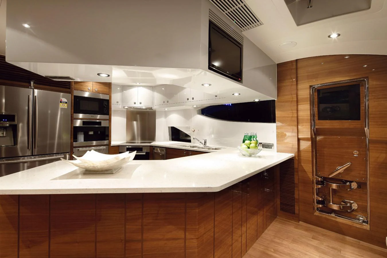 a kitchen with a large island aboard P110 (NEW BOAT SPEC) Yacht for Sale