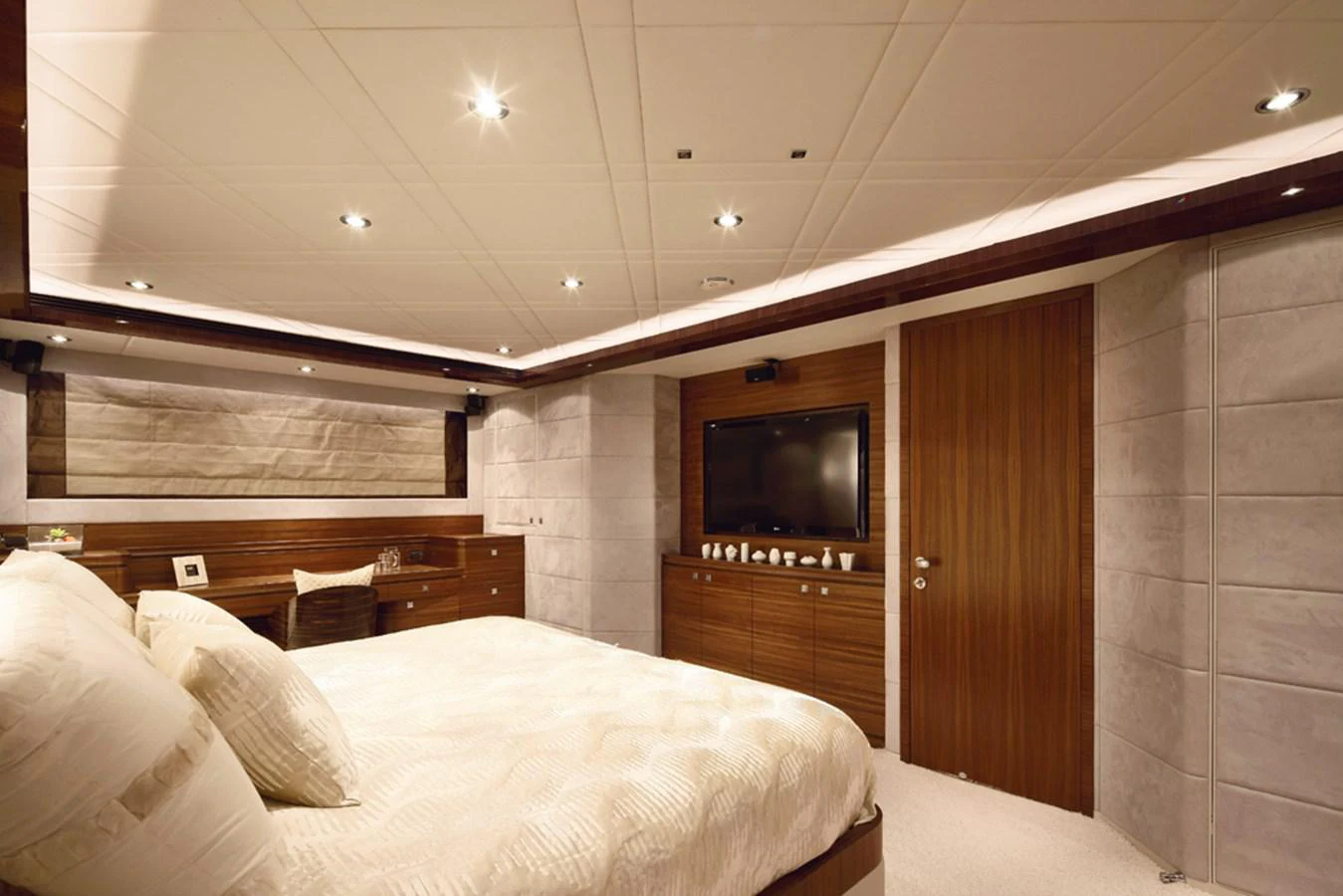 a room with a bed and a tv aboard P110 (NEW BOAT SPEC) Yacht for Sale