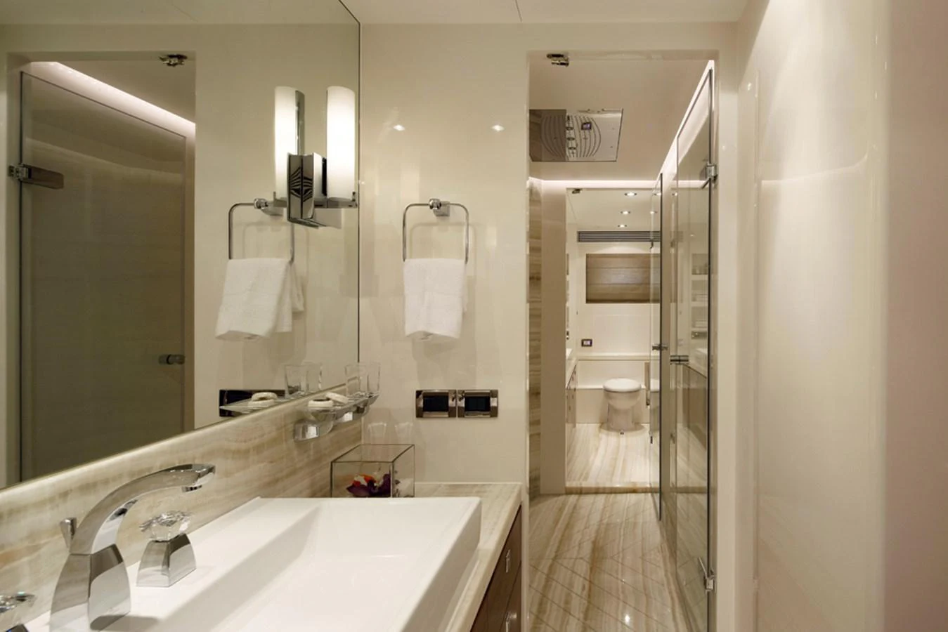 a bathroom with a large mirror aboard P110 (NEW BOAT SPEC) Yacht for Sale