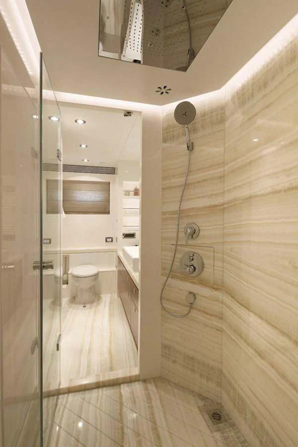 a bathroom with a shower unit aboard P110 (NEW BOAT SPEC) Yacht for Sale