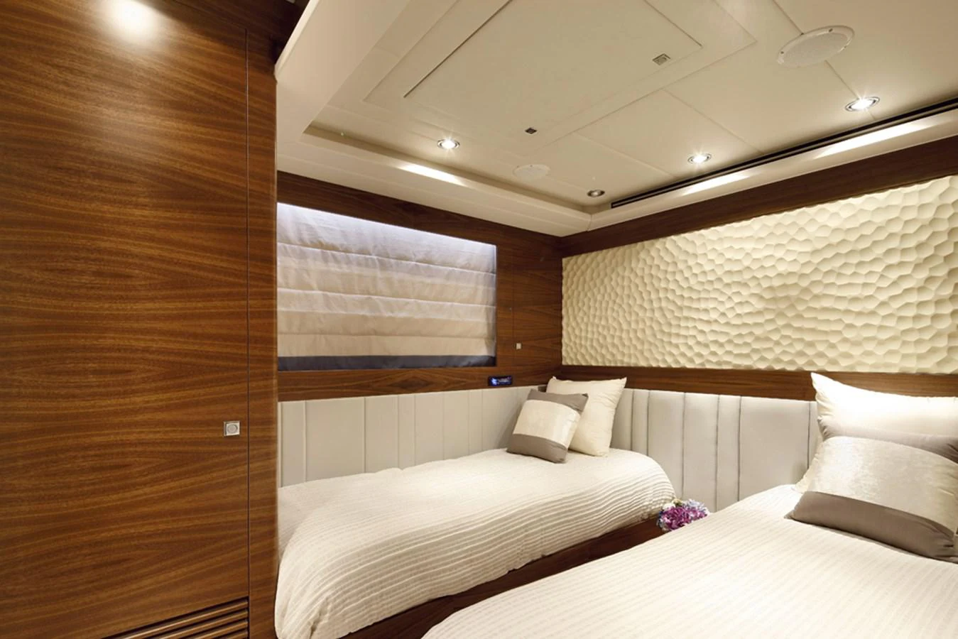 a room with two beds aboard P110 (NEW BOAT SPEC) Yacht for Sale