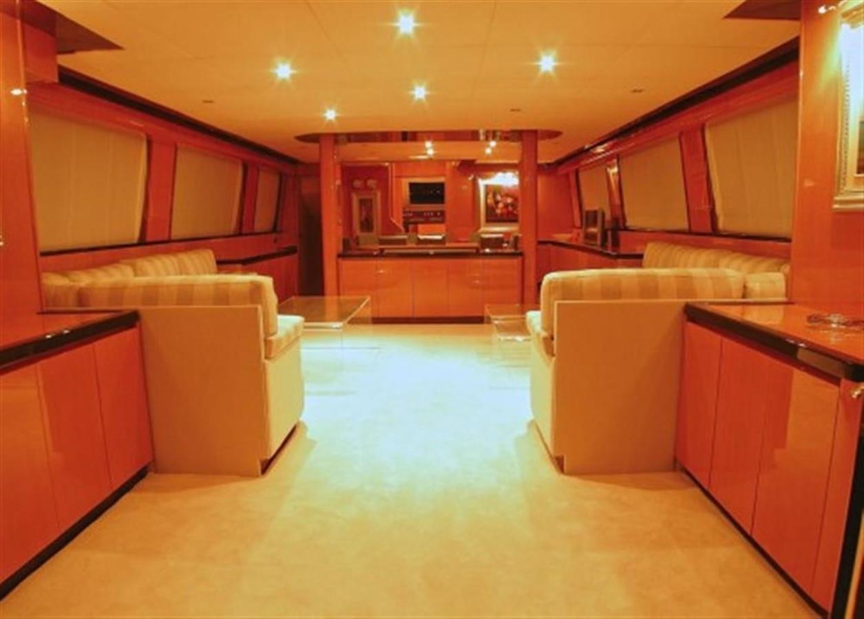 a large kitchen with a pool table aboard TECNOMAR 34 NADARA Yacht for Sale