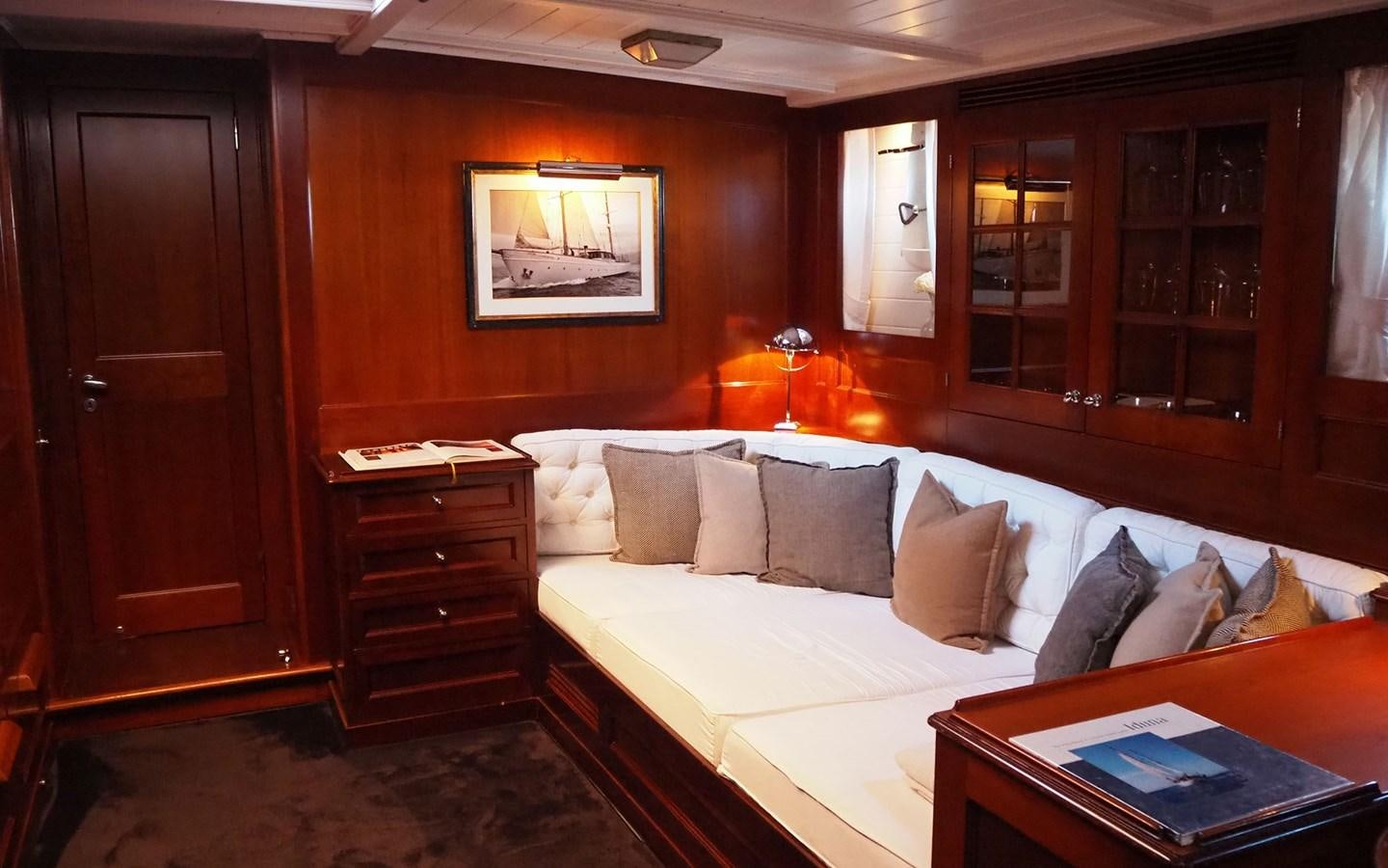 a bed in a room aboard IDUNA Yacht for Sale