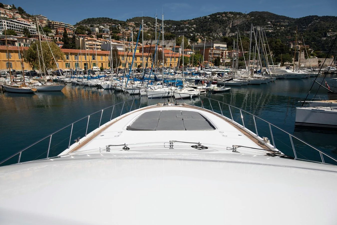 a large white bridge with boats on it aboard YALLA Yacht for Sale