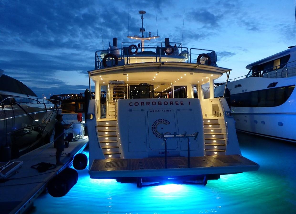 a boat on a body of water aboard CORROBOREE Yacht for Sale