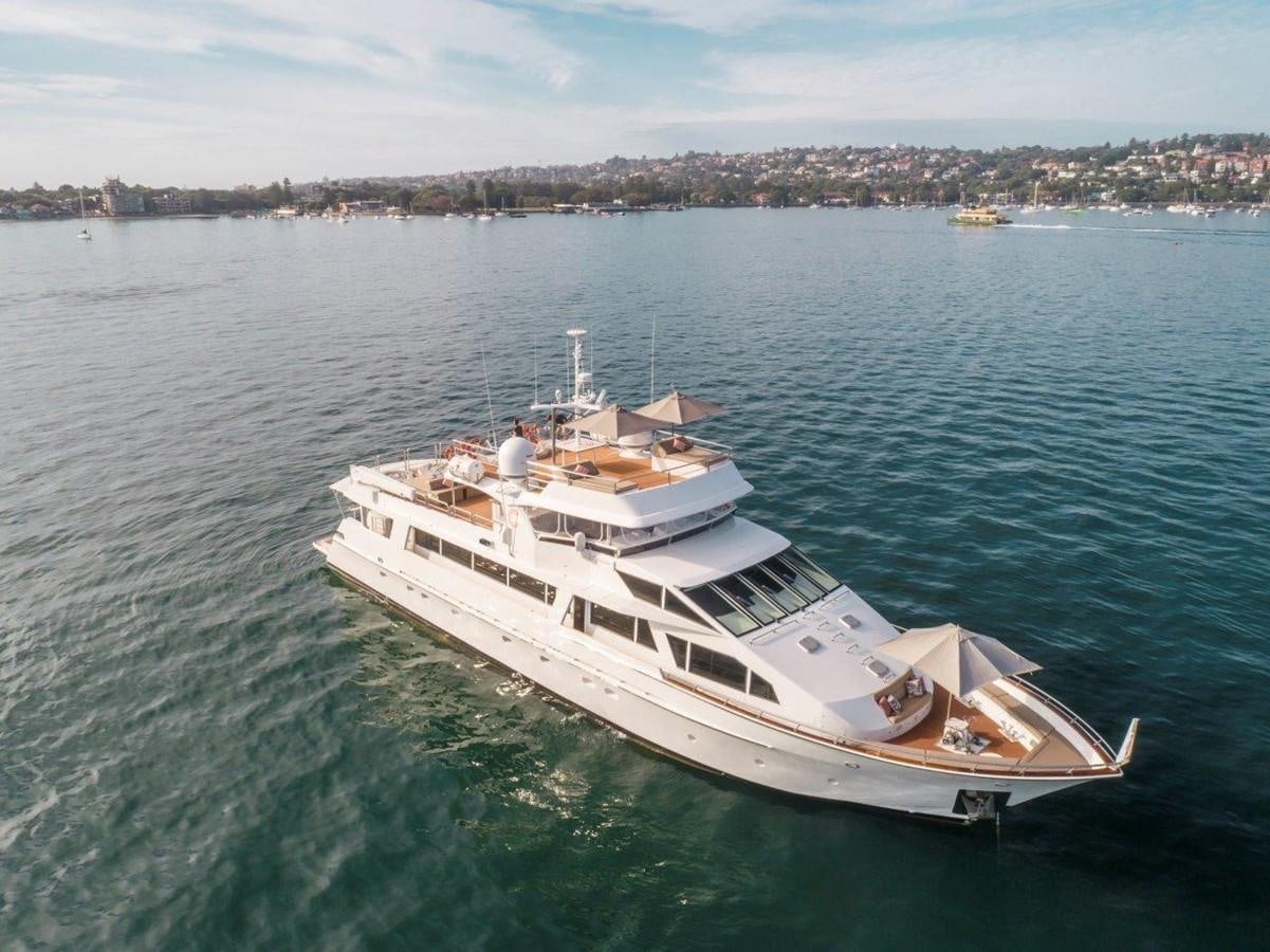 a boat on the water aboard CORROBOREE Yacht for Sale