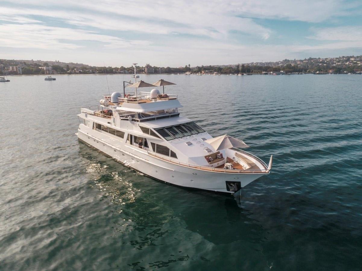 a boat in the water aboard CORROBOREE Yacht for Sale