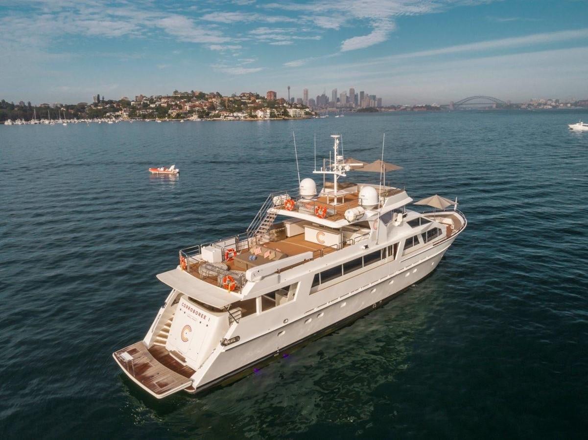 a boat on the water aboard CORROBOREE Yacht for Sale