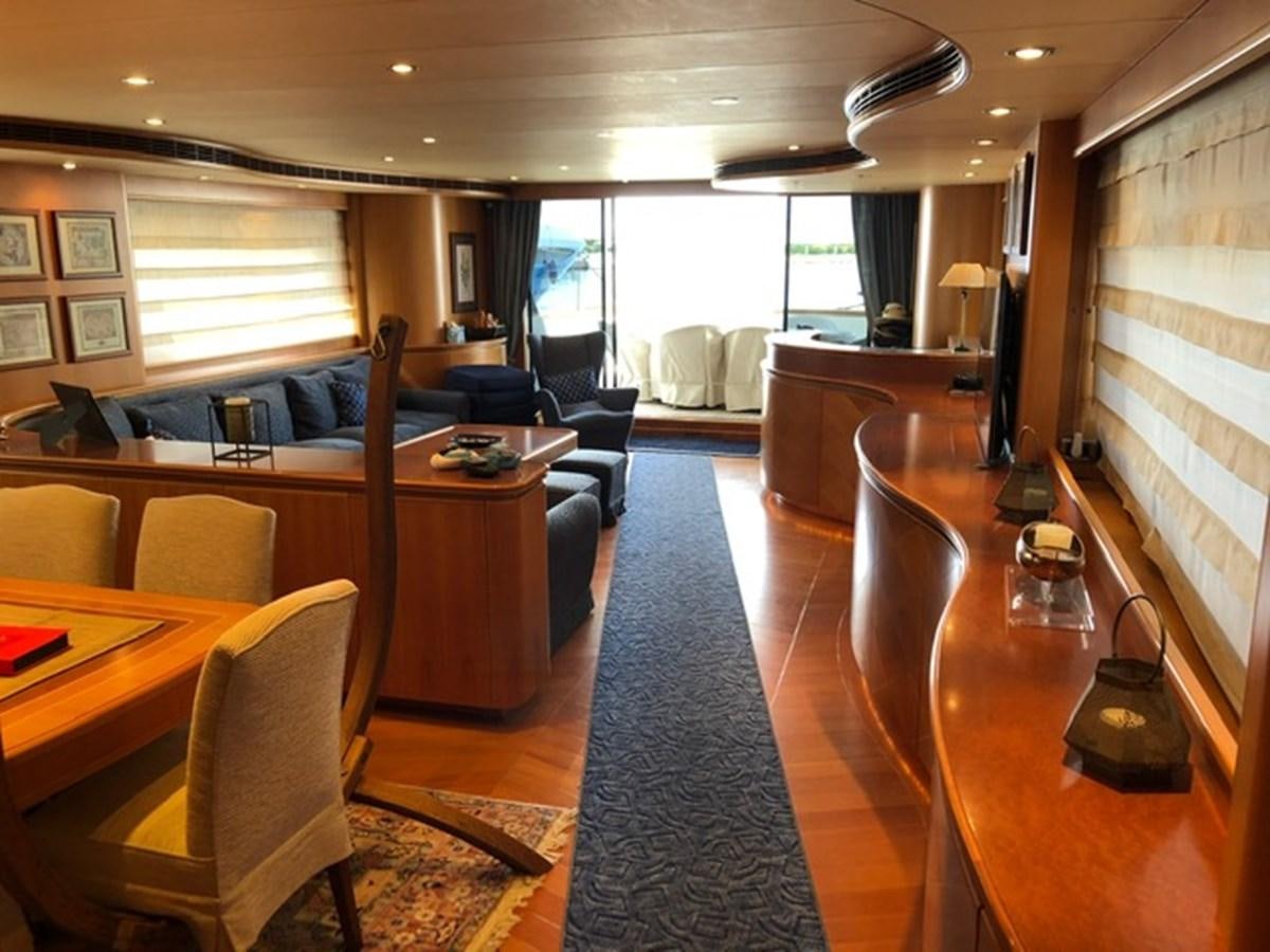 a living room with a large window aboard ENERGY Yacht for Sale