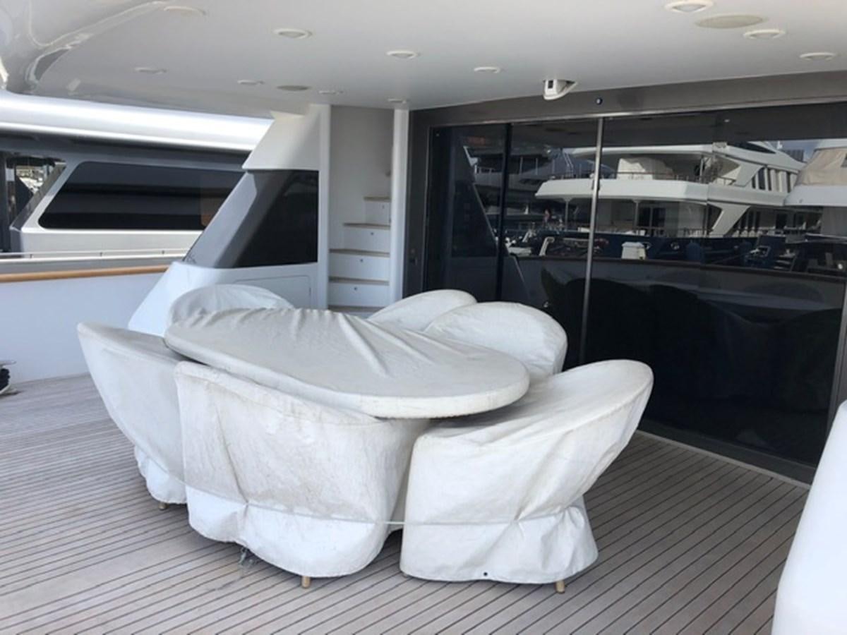 a large white chair in a room aboard ENERGY Yacht for Sale