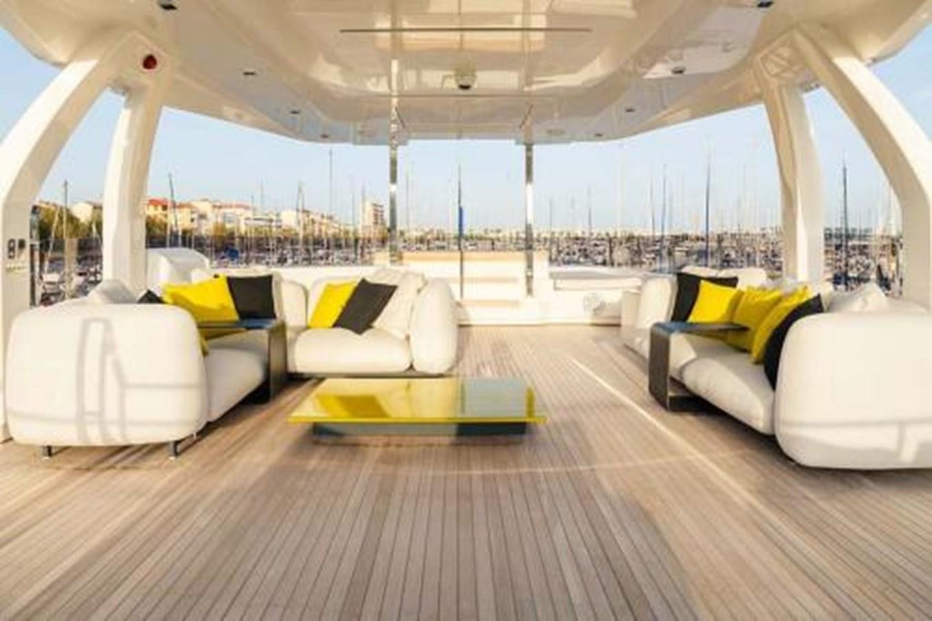 a room with a large window aboard DECEMBER SIX Yacht for Sale
