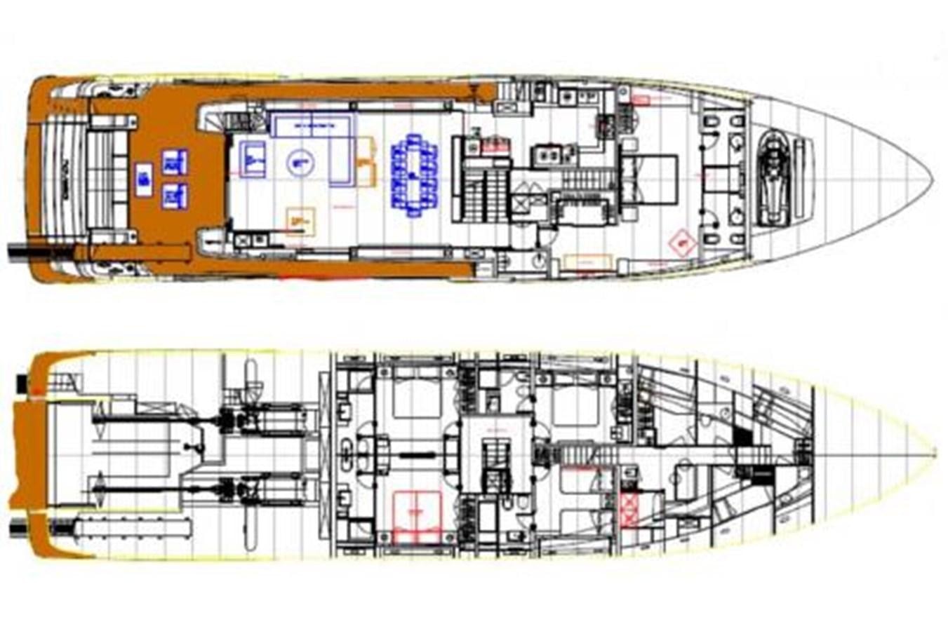 diagram, engineering drawing aboard DECEMBER SIX Yacht for Sale