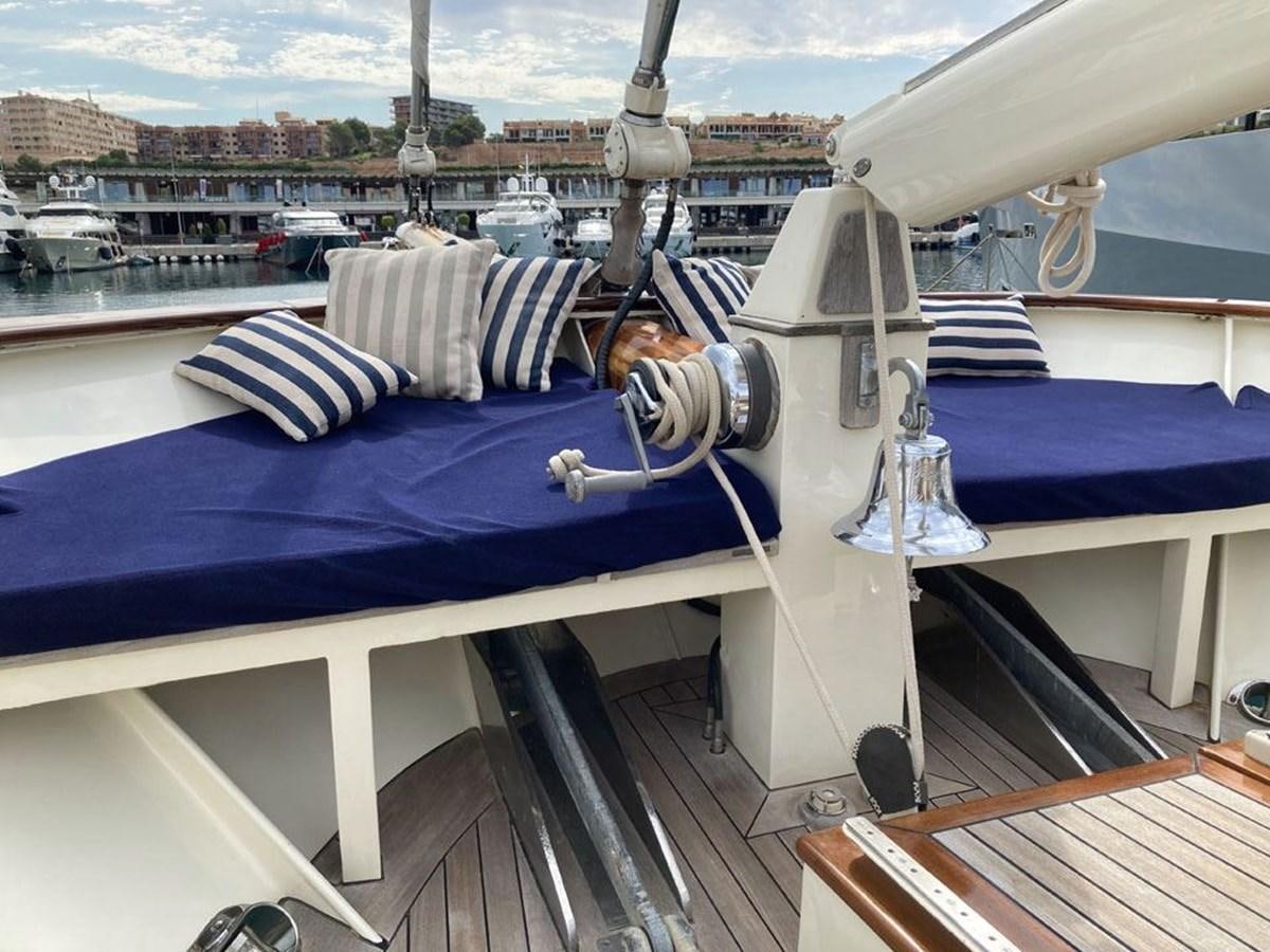 a boat with a blue cover aboard TIGERLILY OF CORNWALL Yacht for Sale