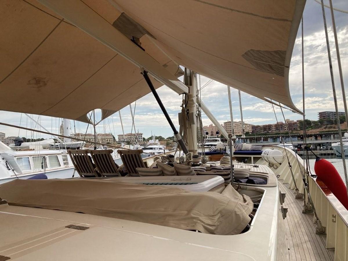 a boat docked at a pier aboard TIGERLILY OF CORNWALL Yacht for Sale