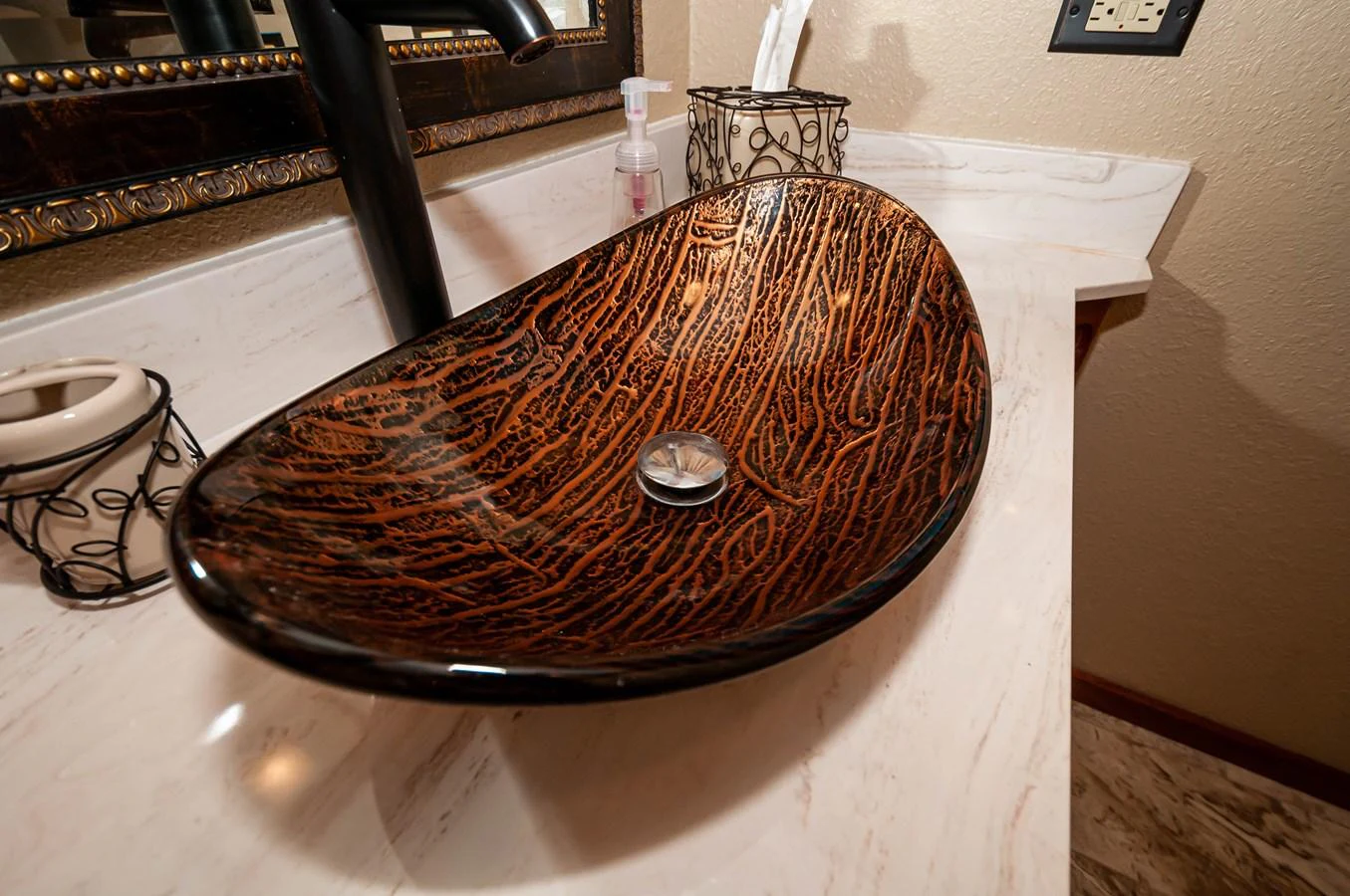 a brown circular object on a white surface aboard LE COLBY JEAN Yacht for Sale