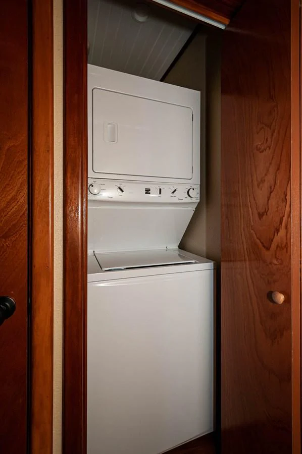 a white washing machine aboard LE COLBY JEAN Yacht for Sale