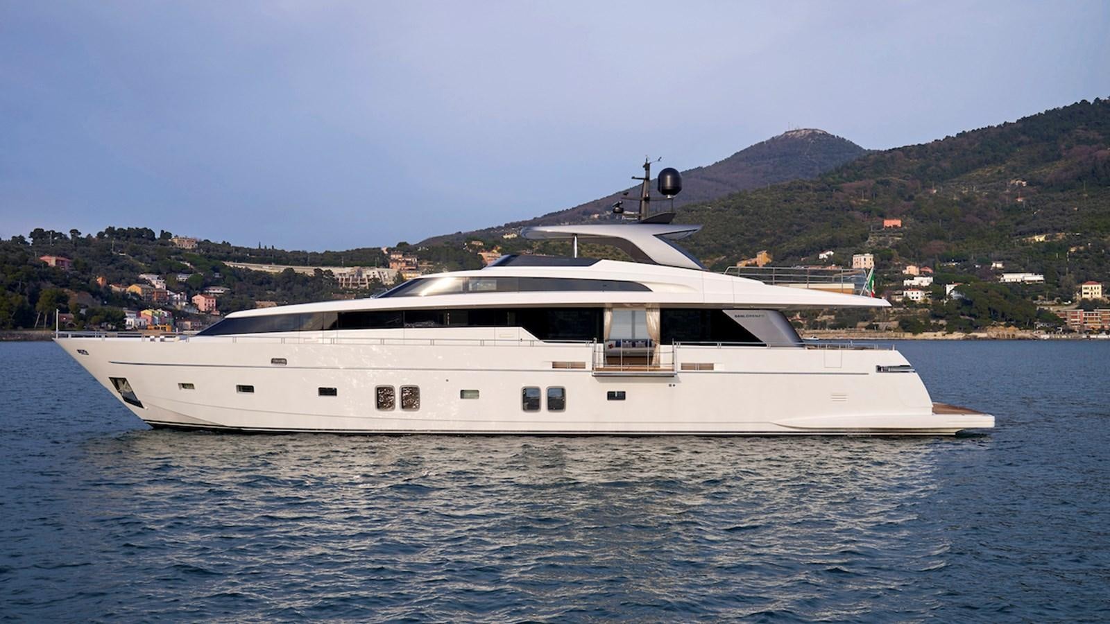 a boat on the water aboard SANLORENZO SL106 Yacht for Sale