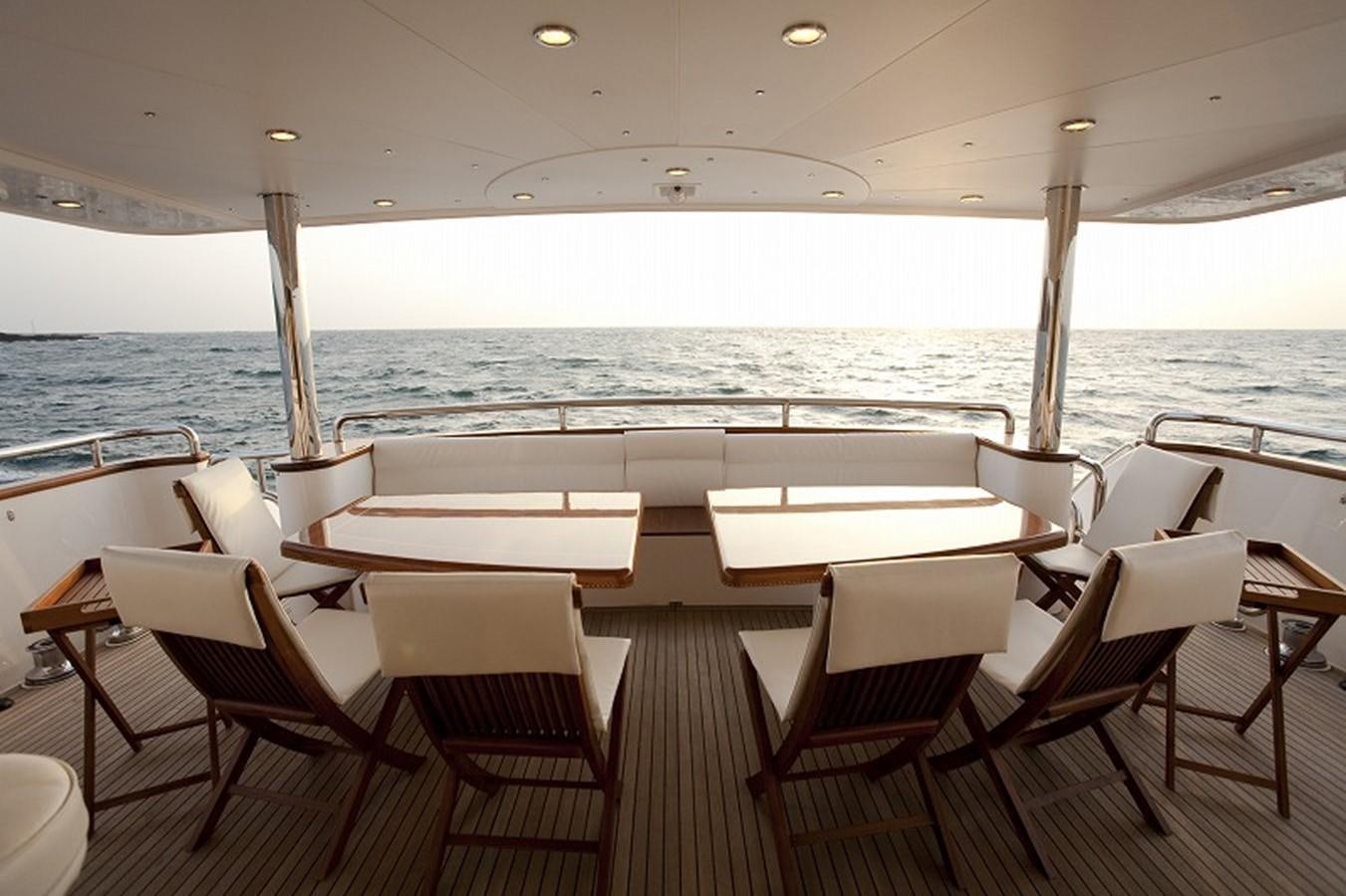 a room with chairs and a table aboard QUEEN GRACE Yacht for Sale