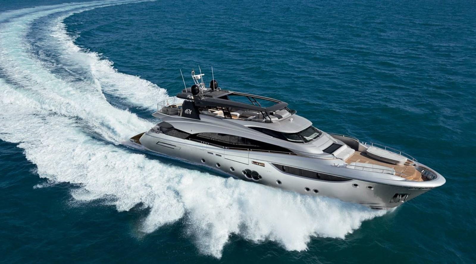 a boat on the water aboard MONTE CARLO YACHTS MCY 105 Yacht for Sale