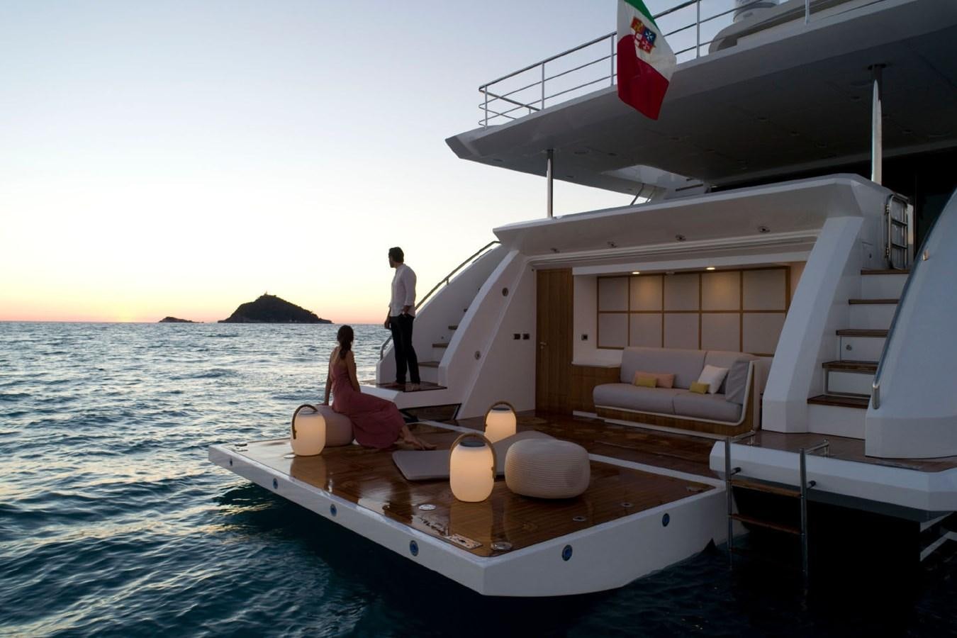 a couple of people on a boat aboard ALBA Yacht for Sale
