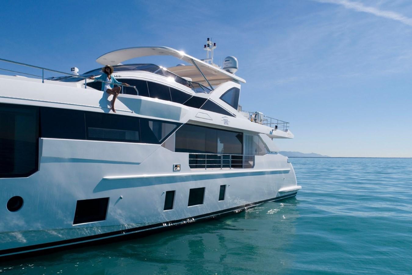 a person standing on a boat aboard ALBA Yacht for Sale