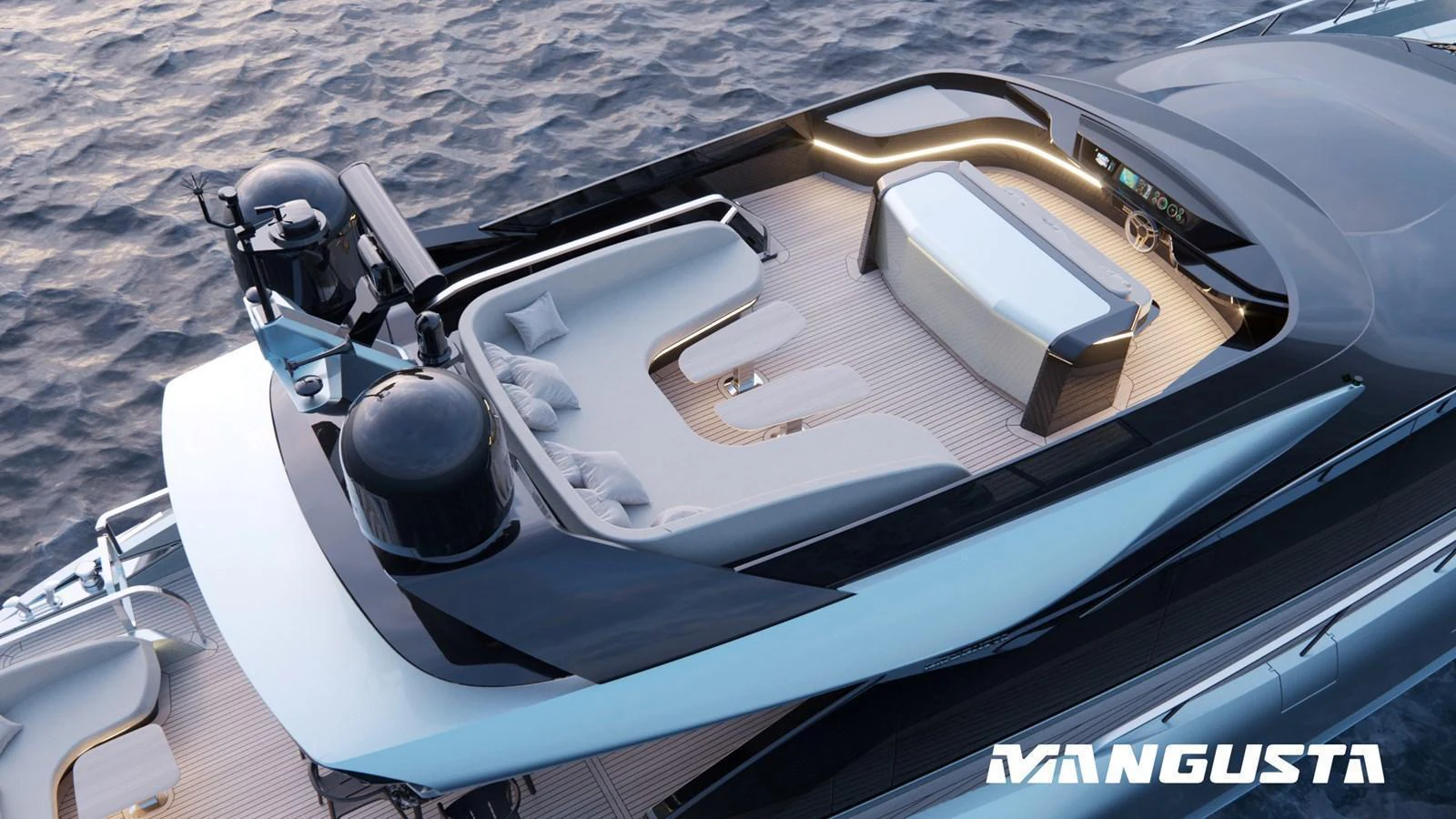 a car with a steering wheel aboard OFFLINE Yacht for Charter