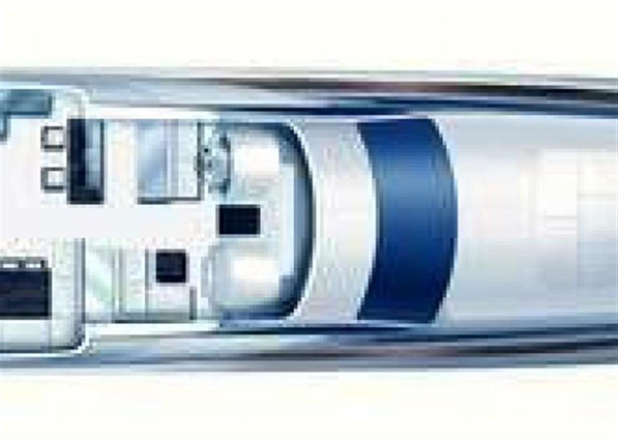 a train with a large window aboard VIVERE Yacht for Sale