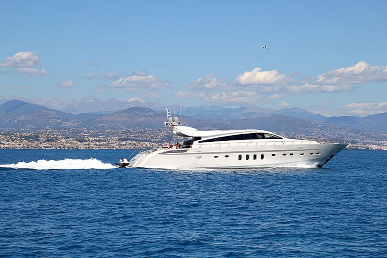 a white yacht in the water aboard JADE Yacht for Sale