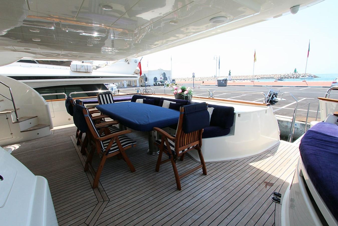 a pool table and chairs in a room with a table and chairs aboard MARIA JOSE Yacht for Sale
