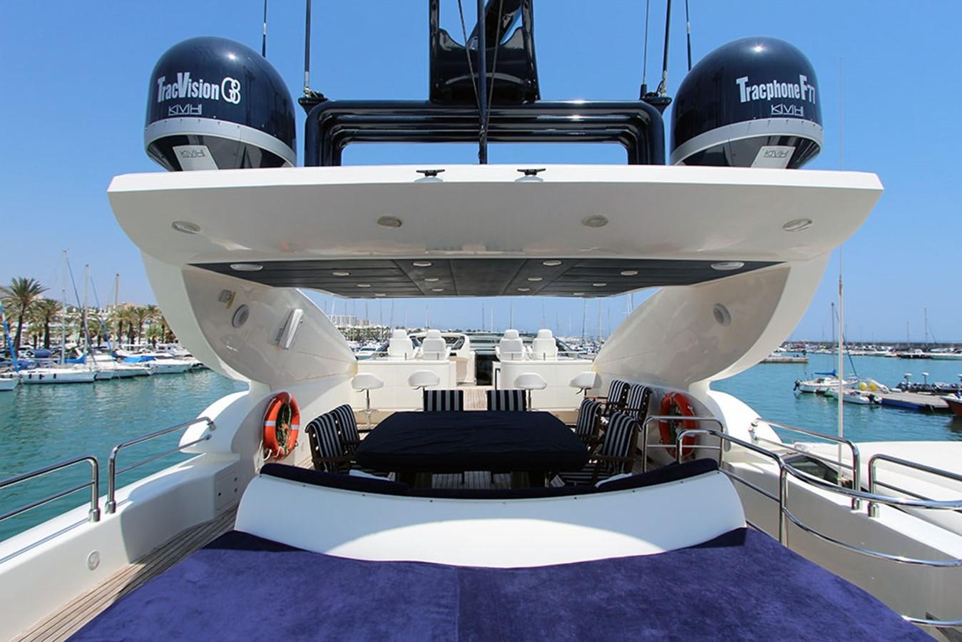 a white boat with a black cap aboard MARIA JOSE Yacht for Sale