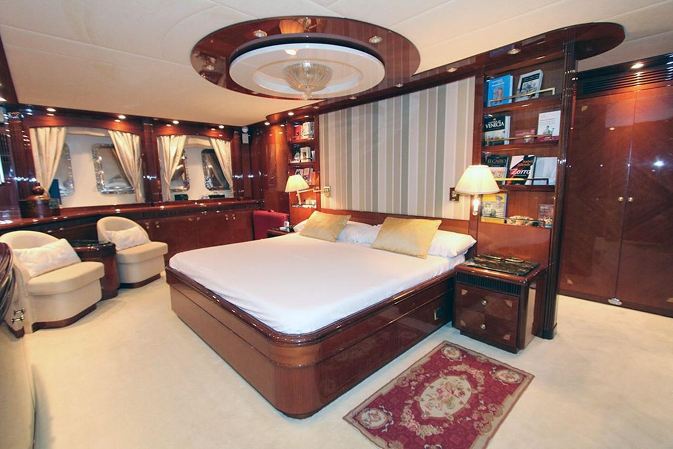 a large bedroom with a large bed aboard MARIA JOSE Yacht for Sale