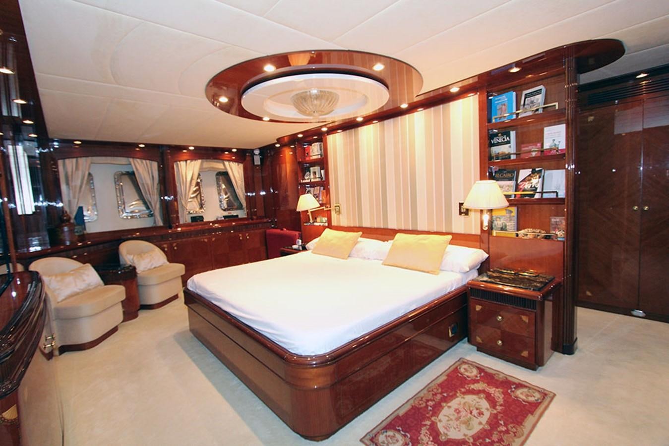 a large bedroom with a large bed aboard MARIA JOSE Yacht for Sale