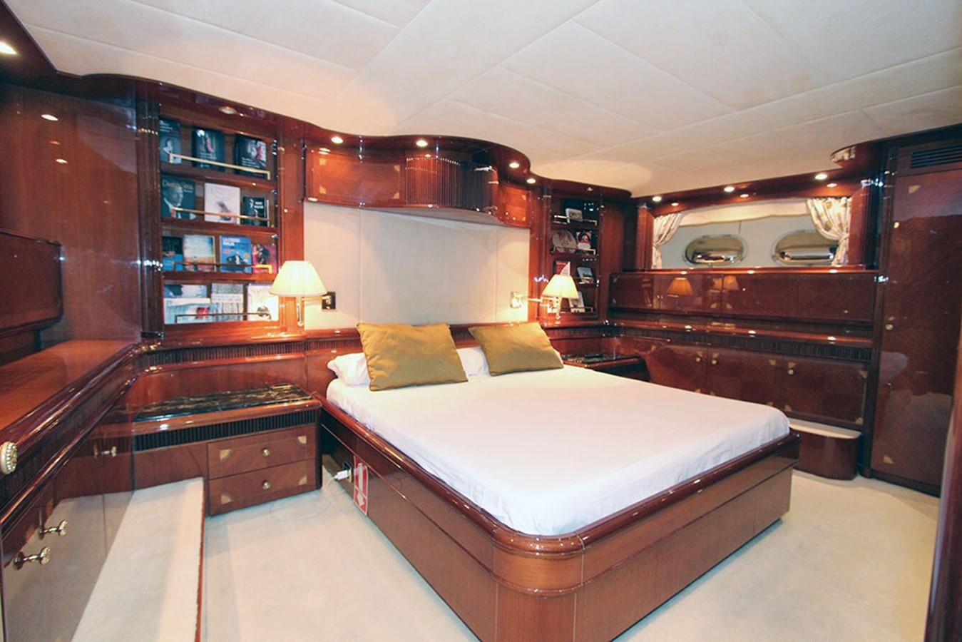 a bedroom with a large bed aboard MARIA JOSE Yacht for Sale