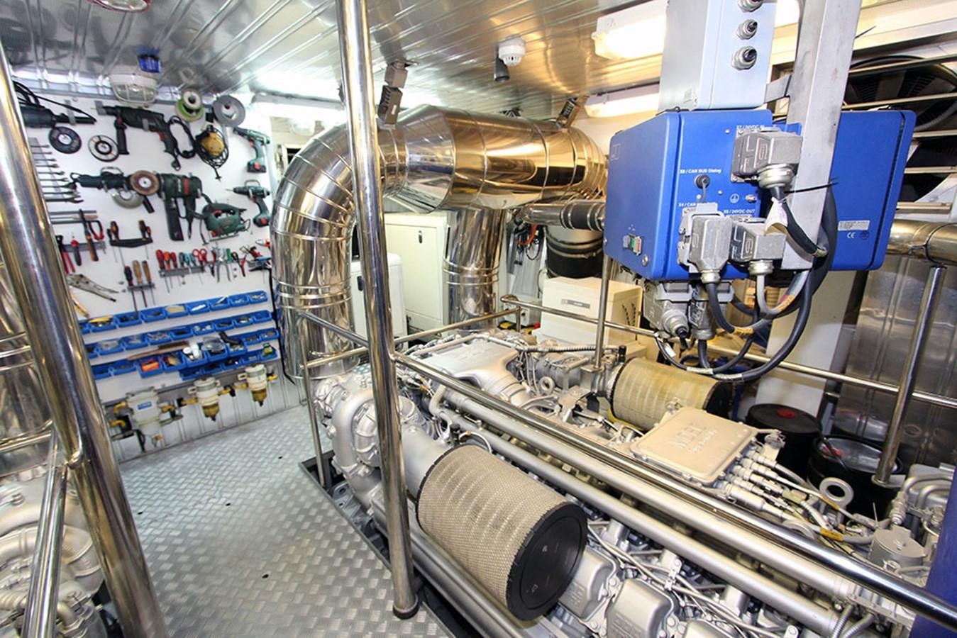 a large machine in a factory aboard MARIA JOSE Yacht for Sale