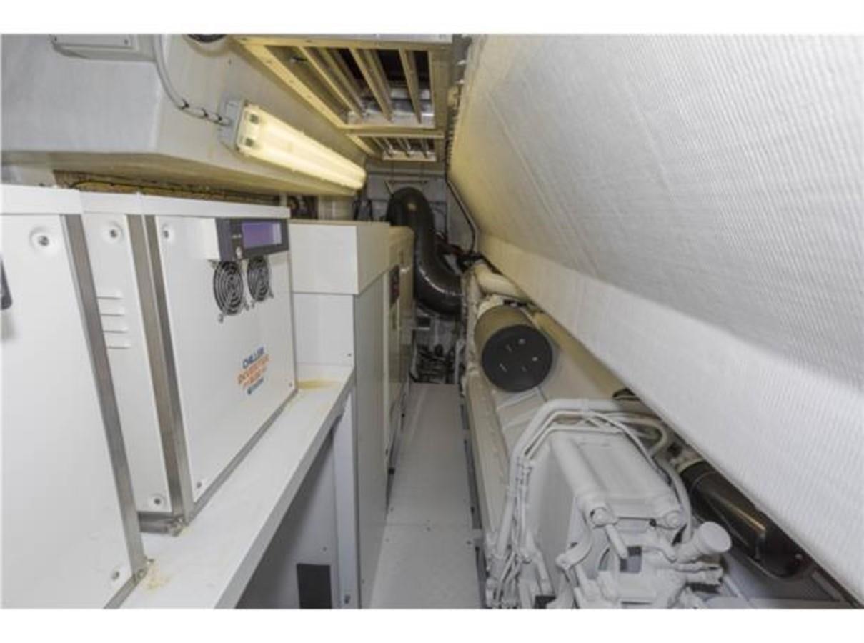 a large machine with a large metal object on the side aboard FRANCESCA Yacht for Sale