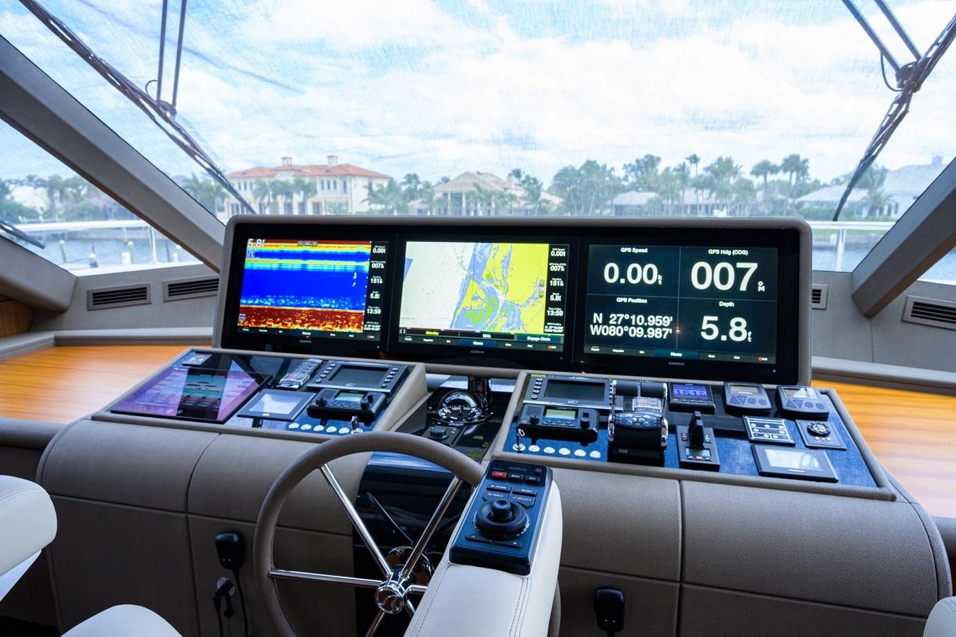inside of a car aboard ZEPHYR Yacht for Sale