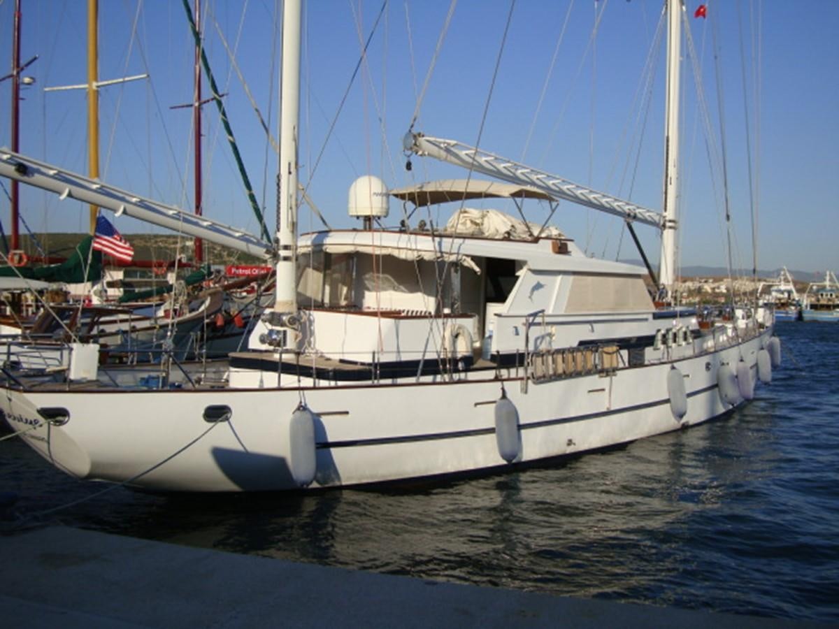 a large white boat in the water aboard ADEVIYE Yacht for Sale