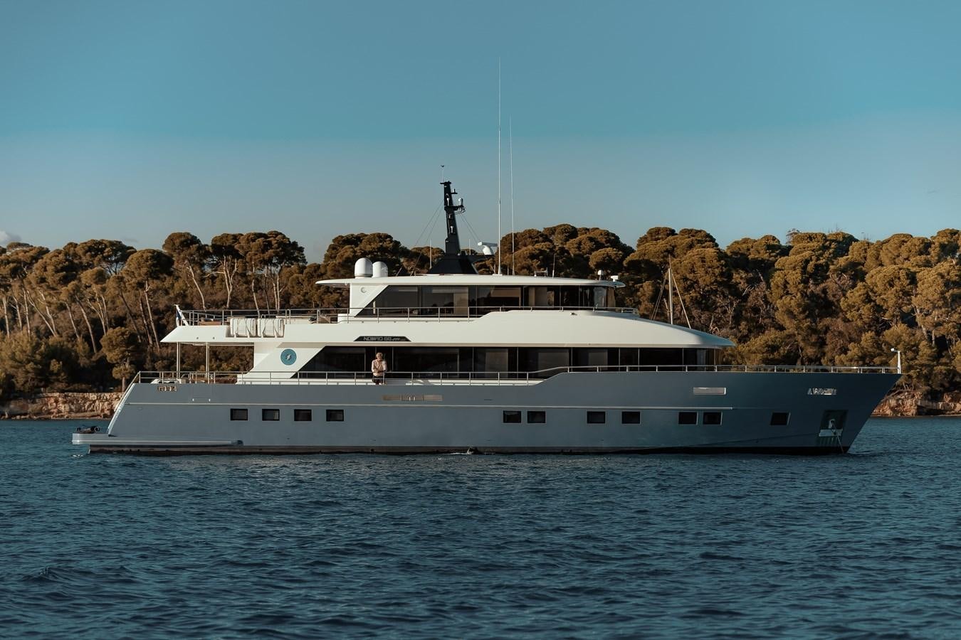 a large white yacht aboard JEWEL Yacht for Sale