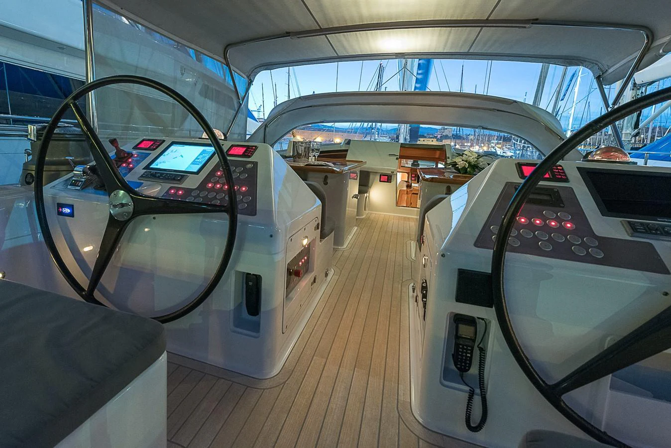 inside of a car aboard SINDONEMO Yacht for Sale