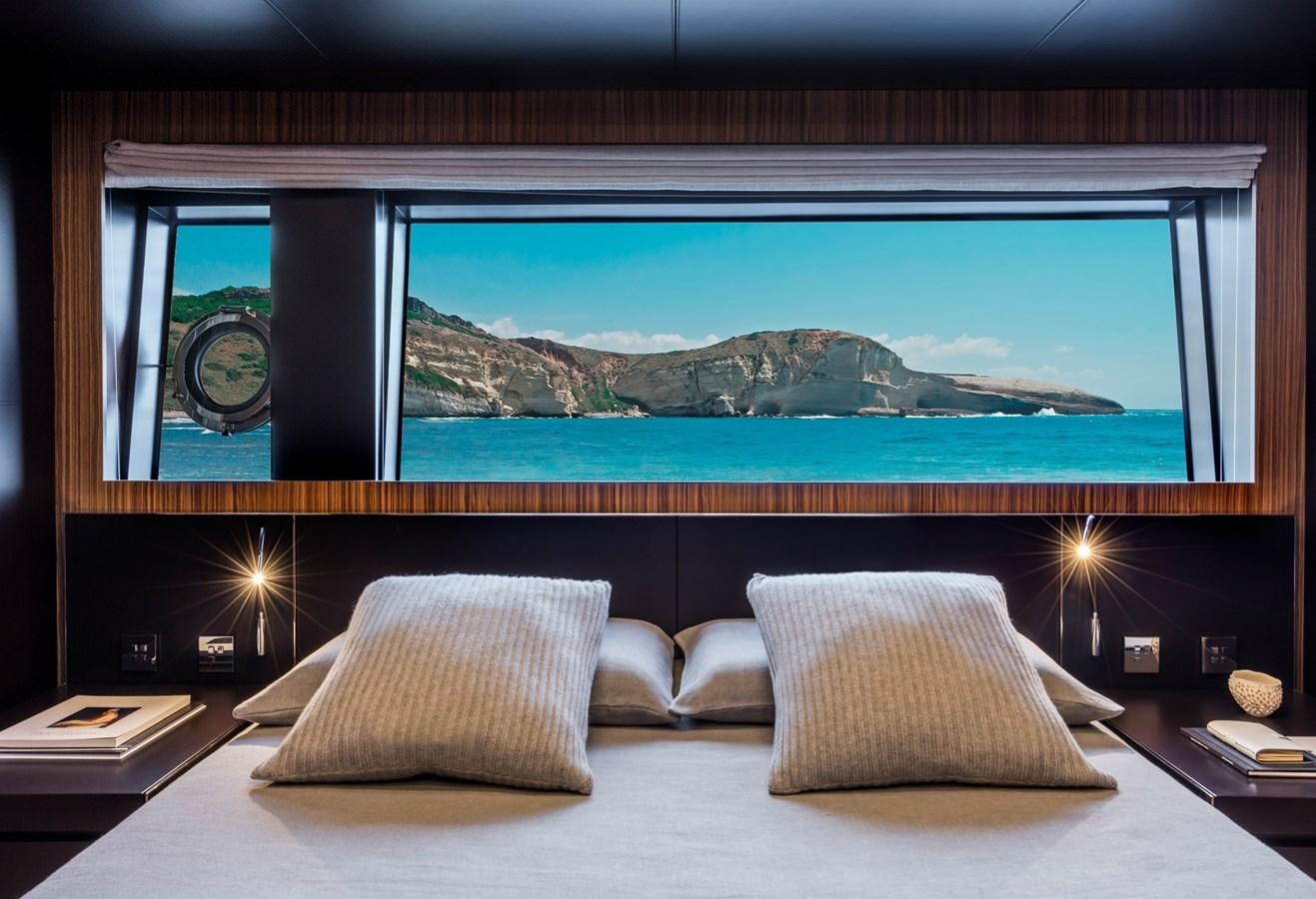 a large flat screen television aboard BESO Yacht for Sale