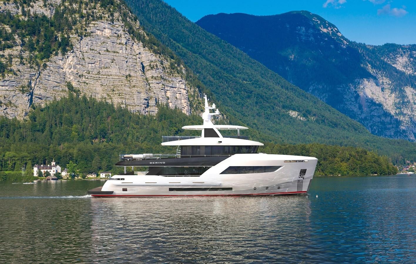 a boat on the water aboard BERING B100 Yacht for Sale