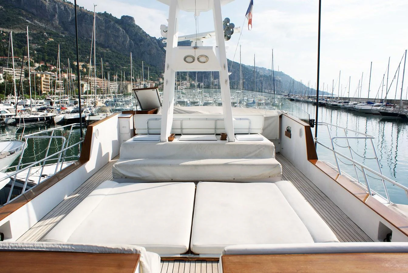a boat in a harbor aboard LUC AN Yacht for Sale