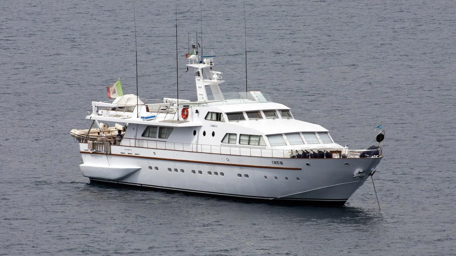 a white yacht on the water aboard LUC AN Yacht for Sale
