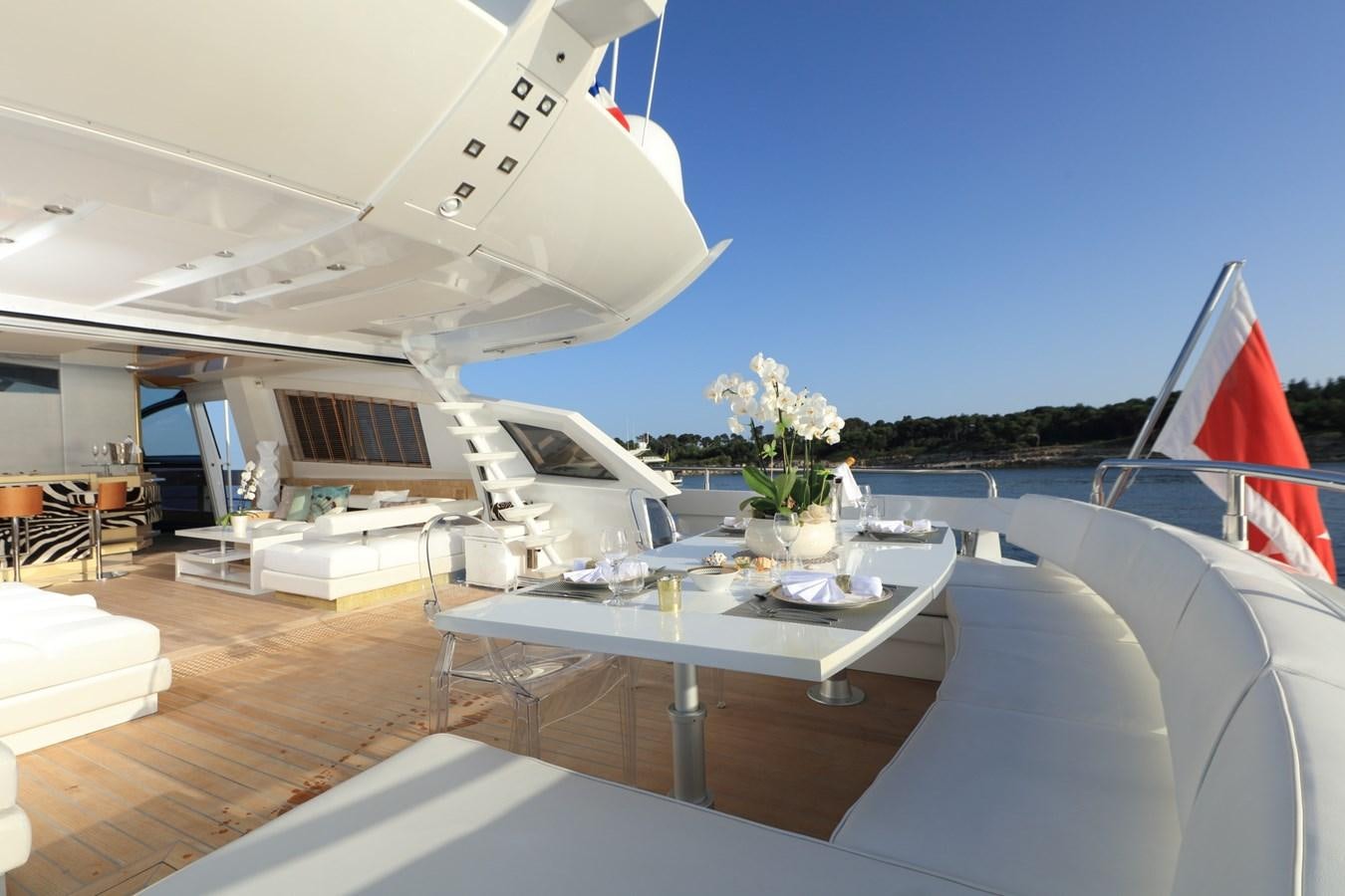 a yacht on the water aboard ASTRO Yacht for Sale