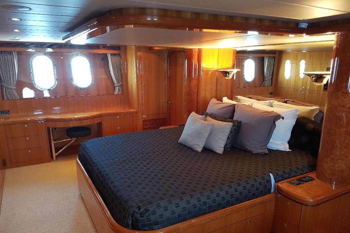 a bed in a room aboard TRIPLE 888 EIGHT Yacht for Sale