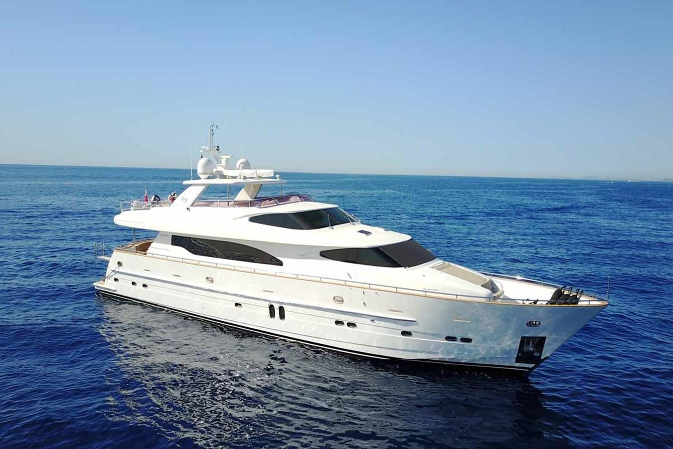 a white yacht in the water aboard TRIPLE 888 EIGHT Yacht for Sale