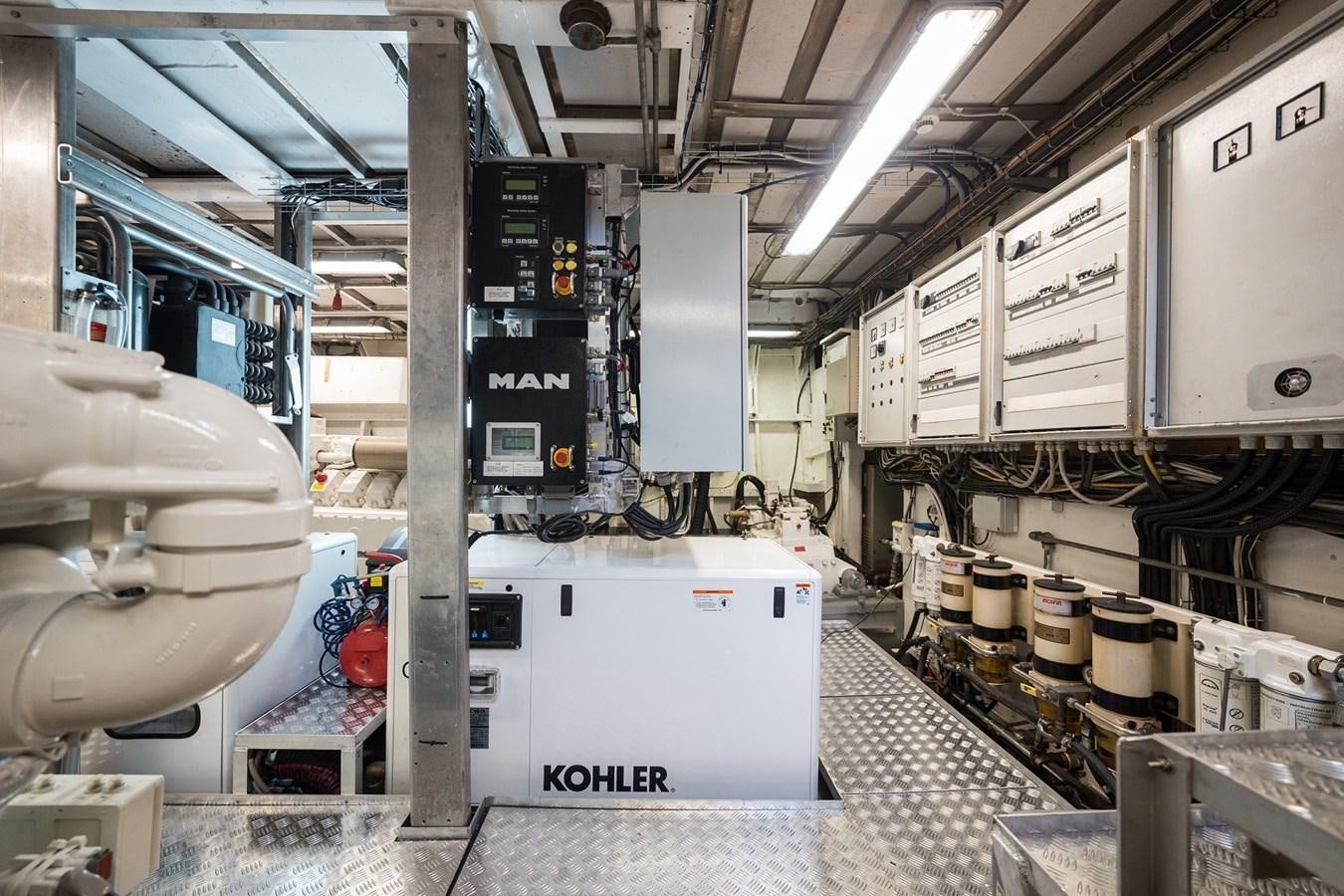 a factory with several machines aboard PAOLUCCI Yacht for Sale