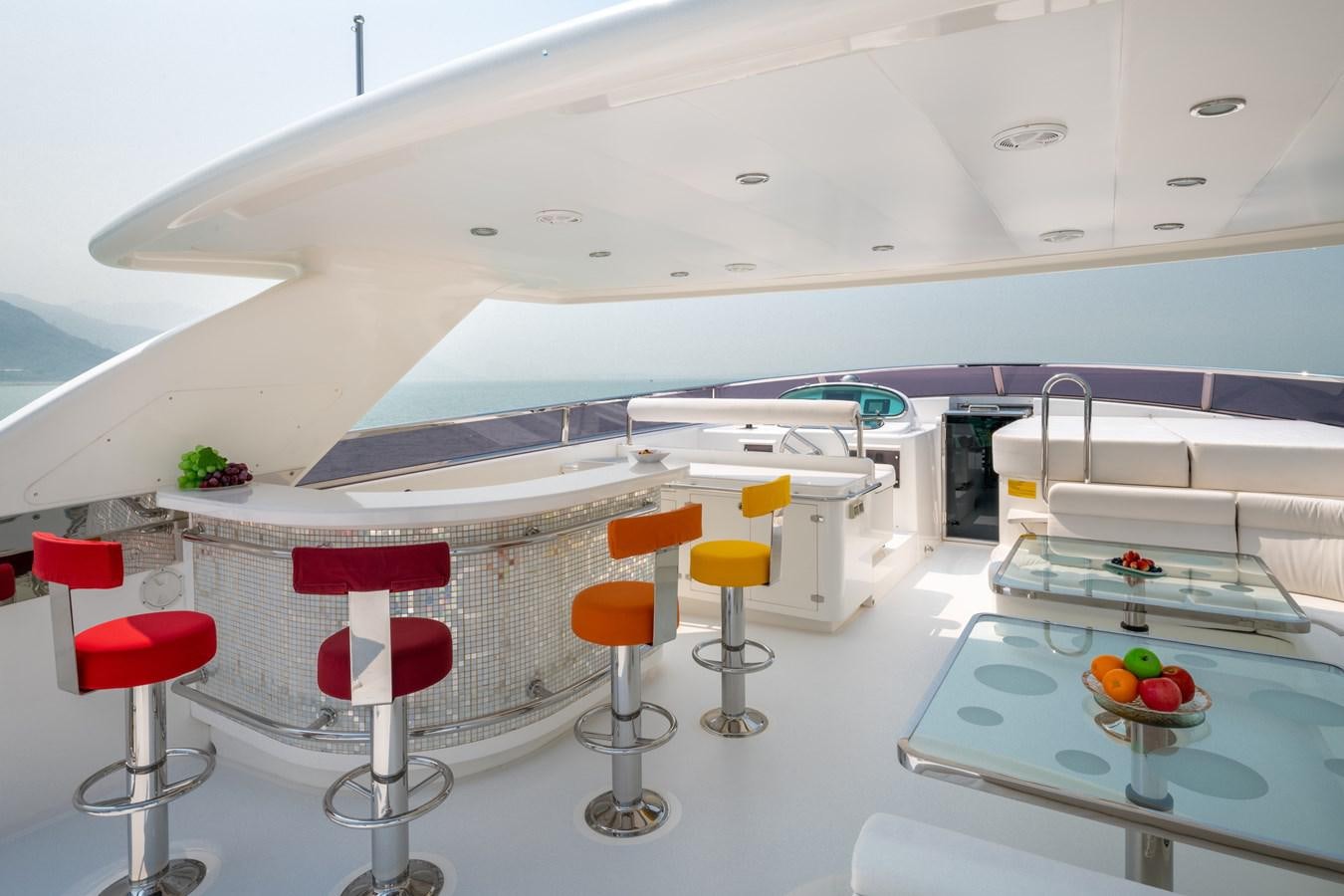 a room with a table and chairs aboard VICTORIOUS Yacht for Charter